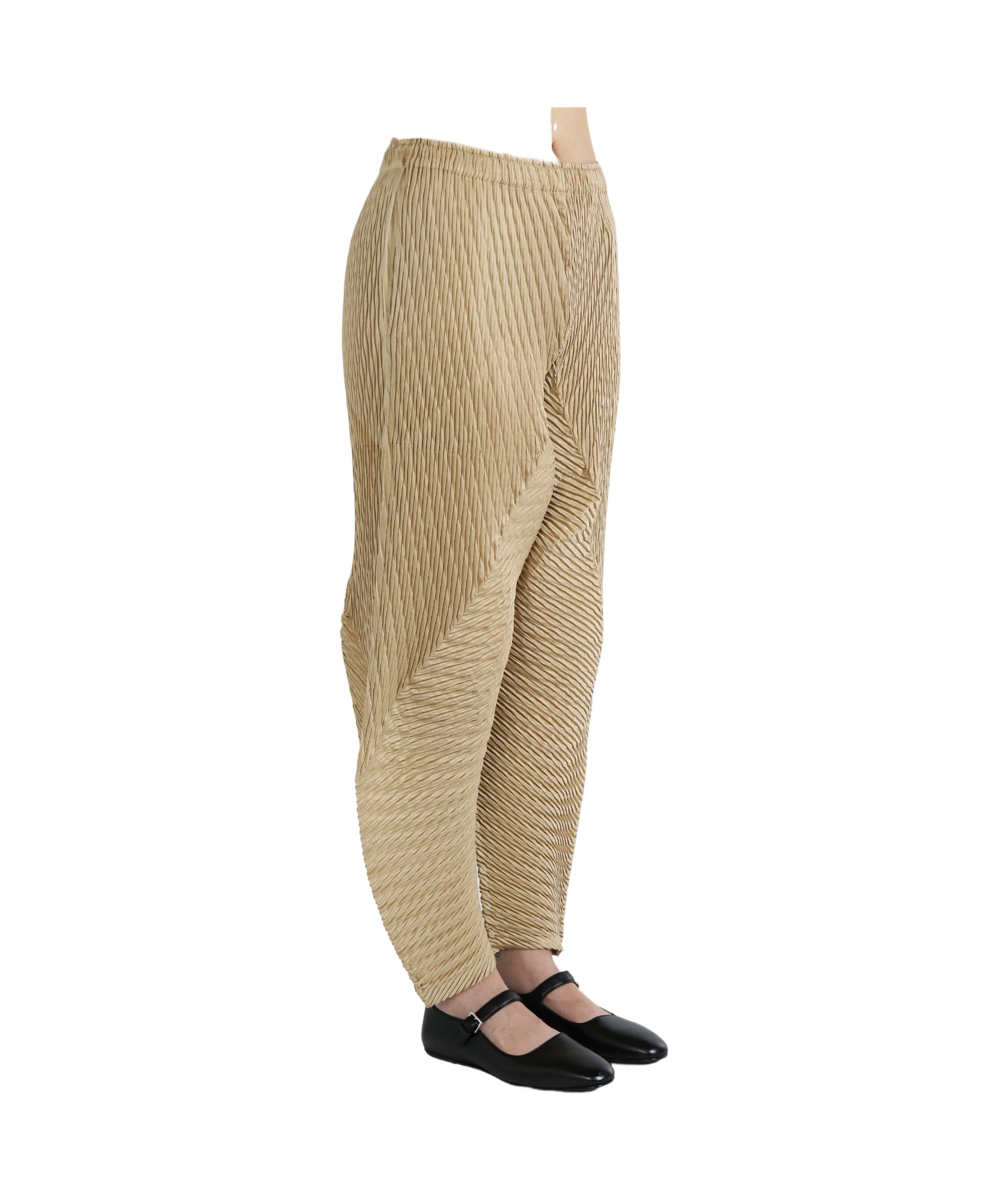 Issey Miyake Fully Pleated Trousers In Nude