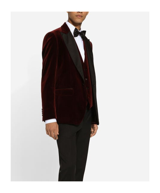 Dolce & Gabbana Cotton-blend Velvet Tuxedo Jacket In Black