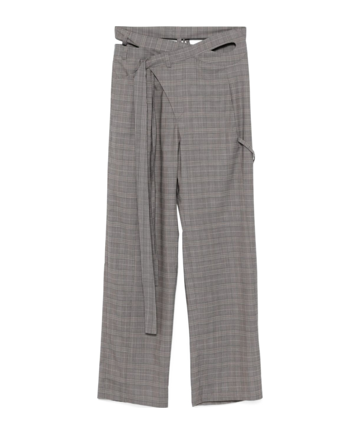 Ottolinger Wool Blend Wrap Trousers In Gray