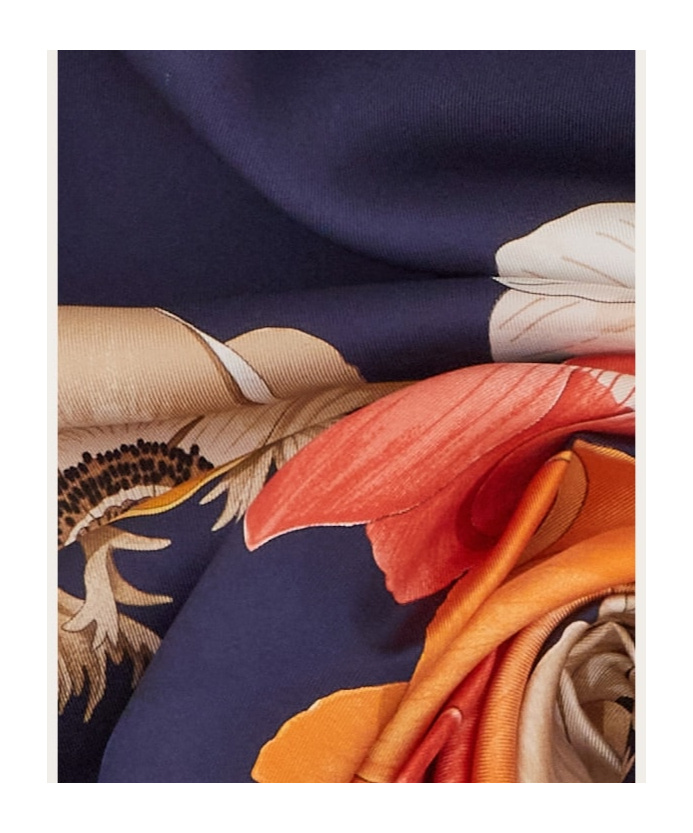 Ferragamo Anemone Print Silk Scarf In Black