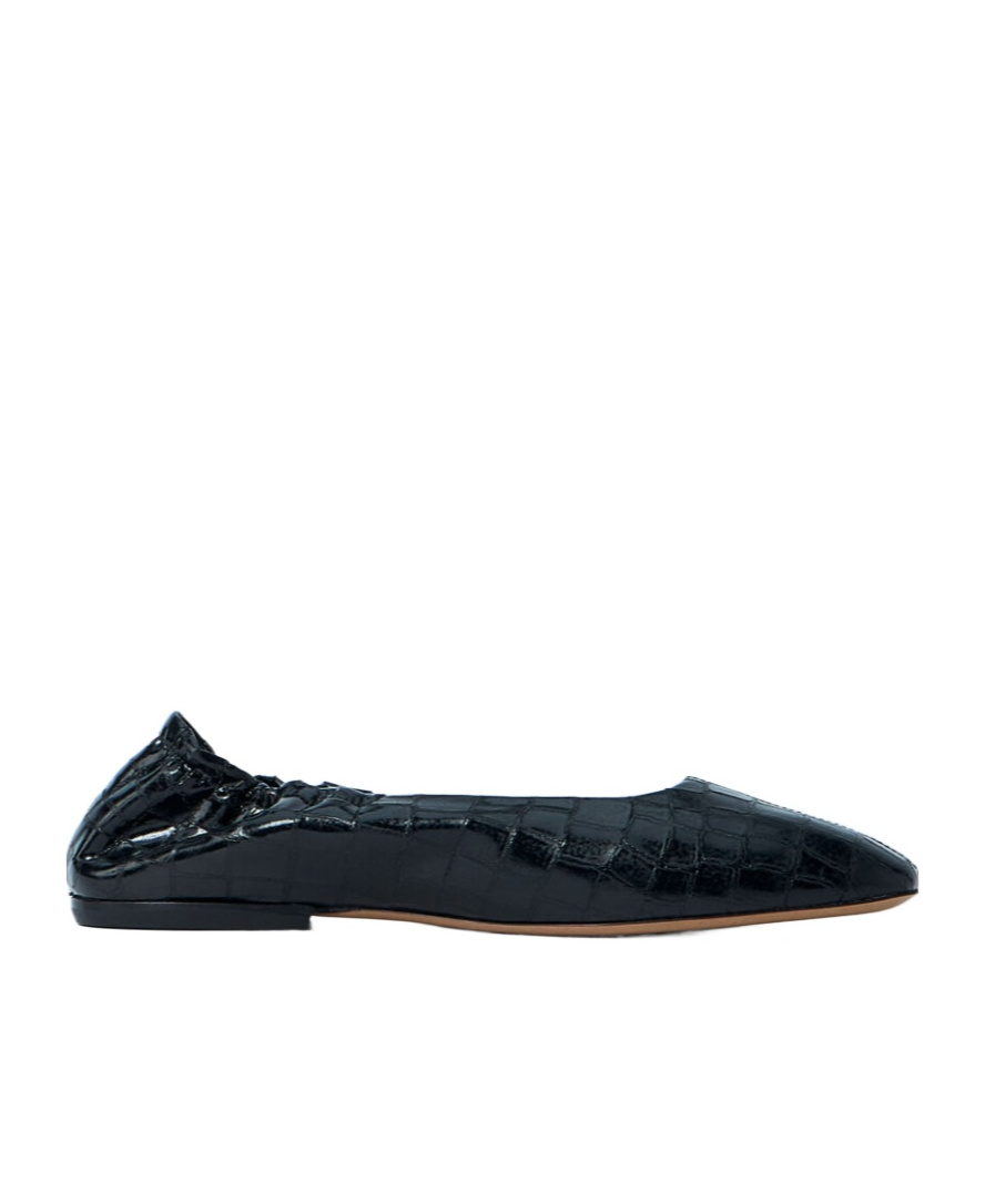 Dries Van Noten Croc-embossed Ballerina Flats