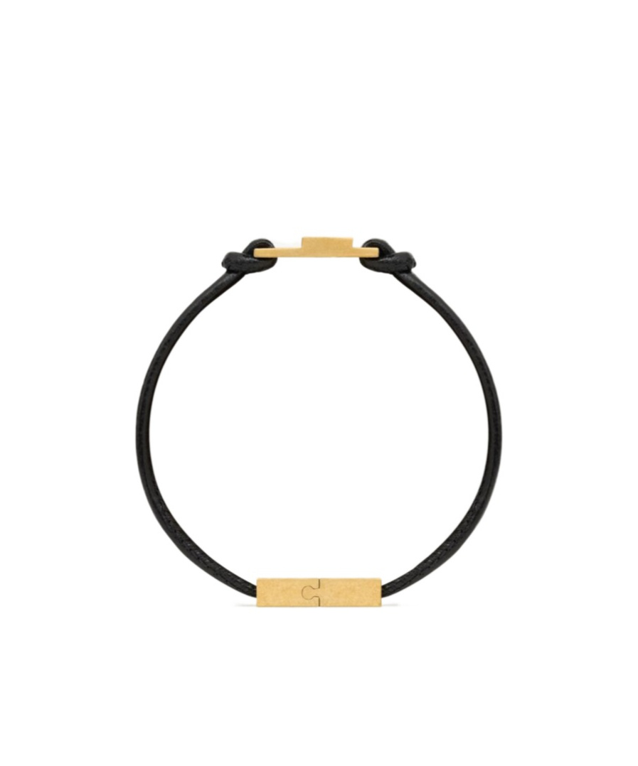 Saint Laurent Babylone Cord Bracelet In Leather In Black
