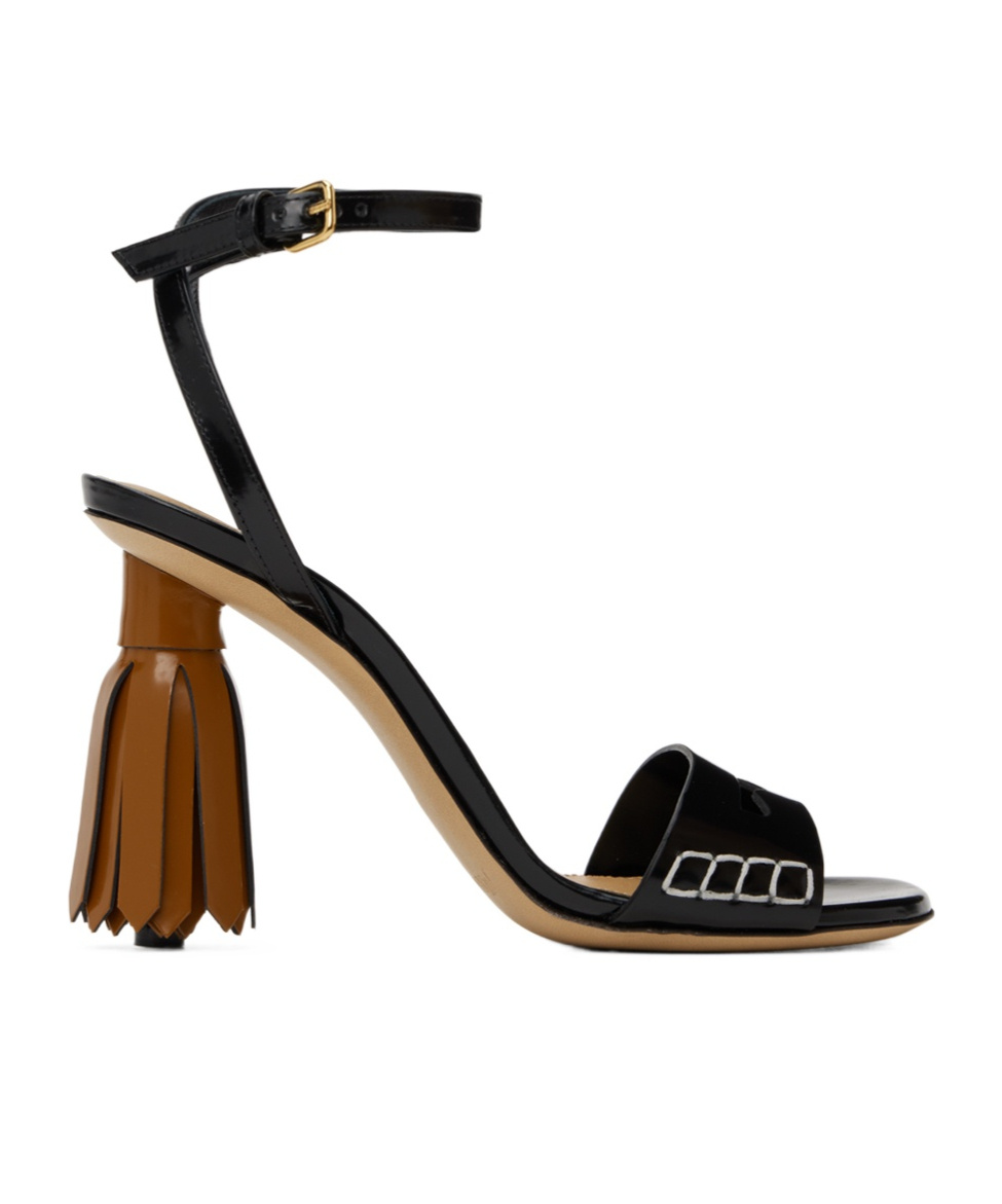 Jw Anderson Buckle Tassel High-heeled Sandals In Black