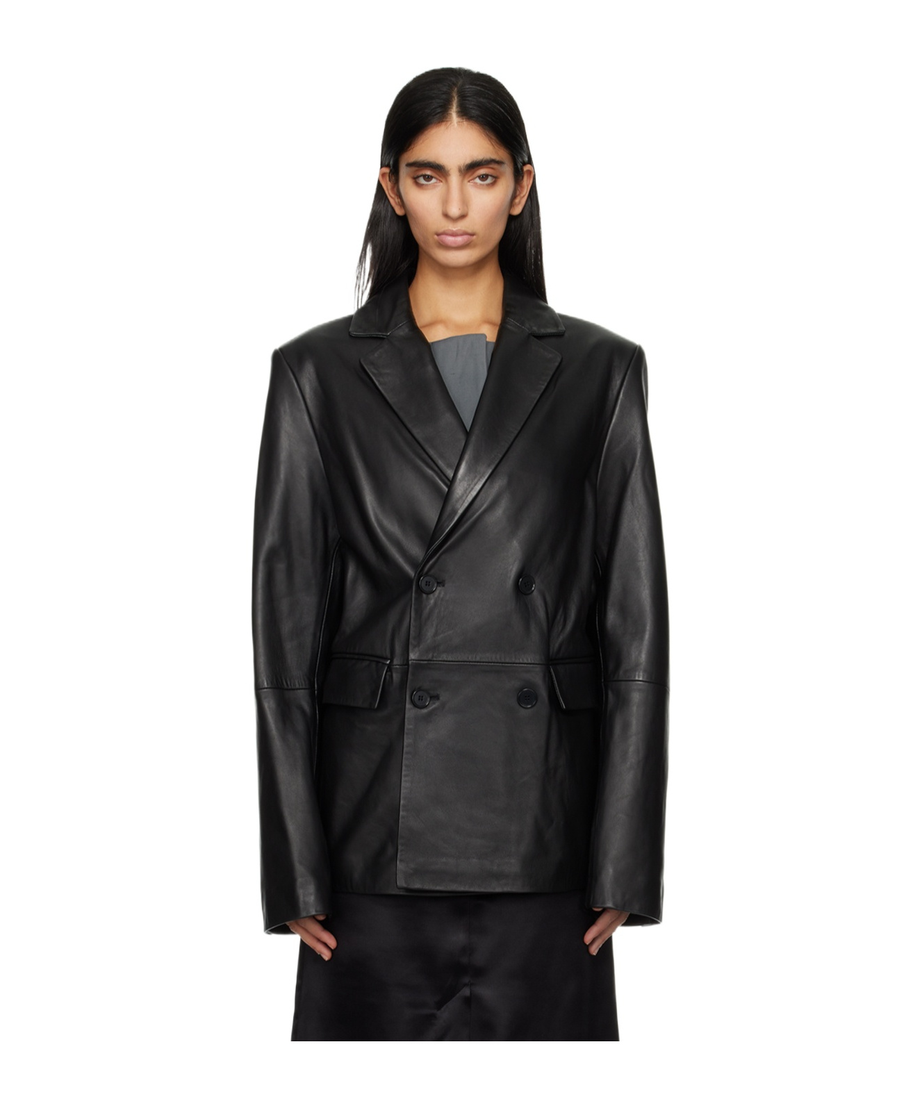 LOULOU STUDIO LONG-SLEEVED LEATHER JACKET