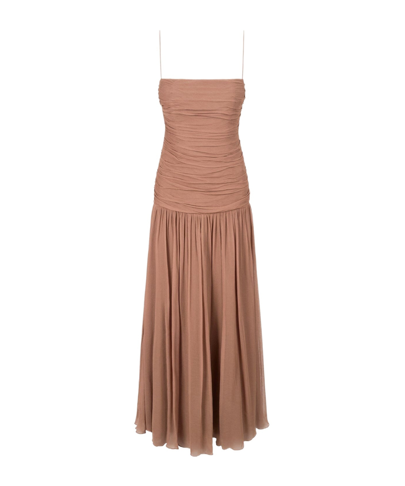 Staud Spaghetti Strap Dress In Brown