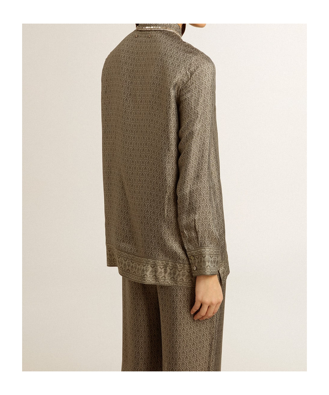 Golden Goose Floral Pattern Shirt In Gray
