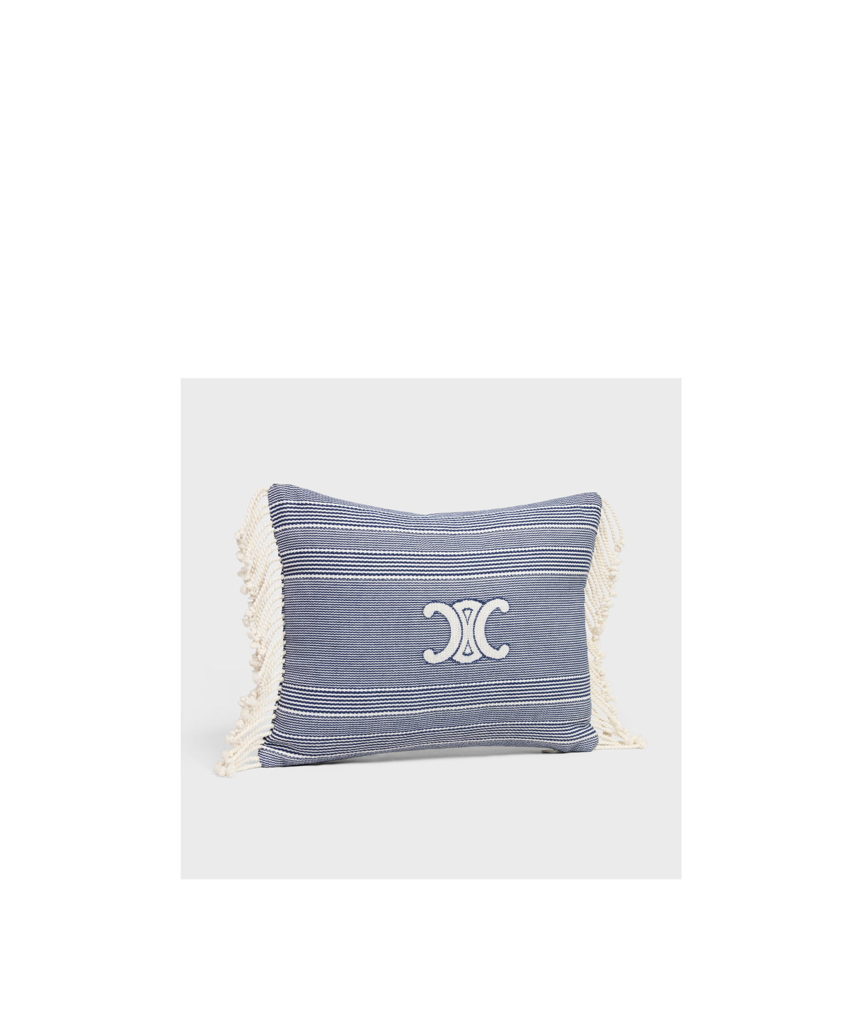 CELINE TRIOMPHE CUSHION IN STRIPED COTTON