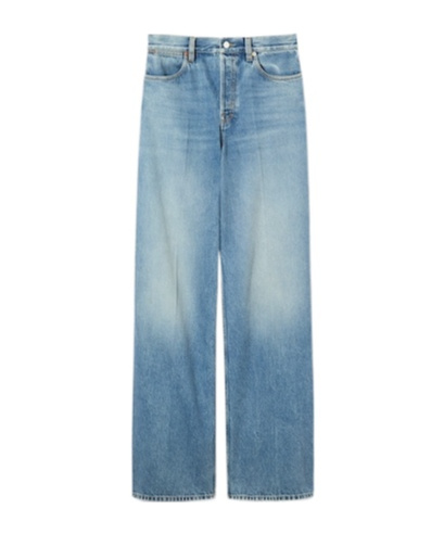 Gucci Wide-leg Denim Jeans With Faded Wash In Multi