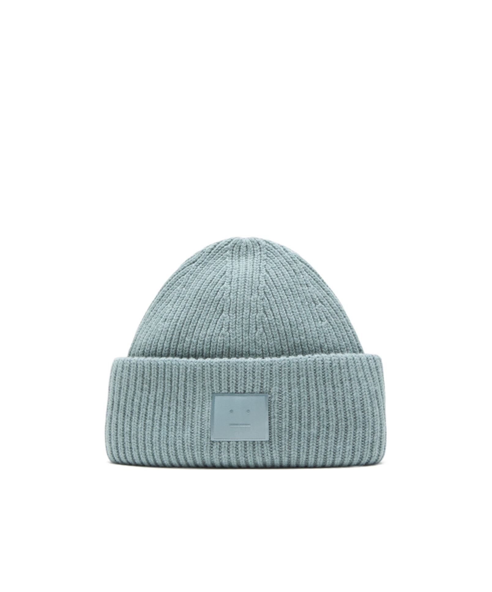 Acne Studios Large Face Logo Beanie In Green