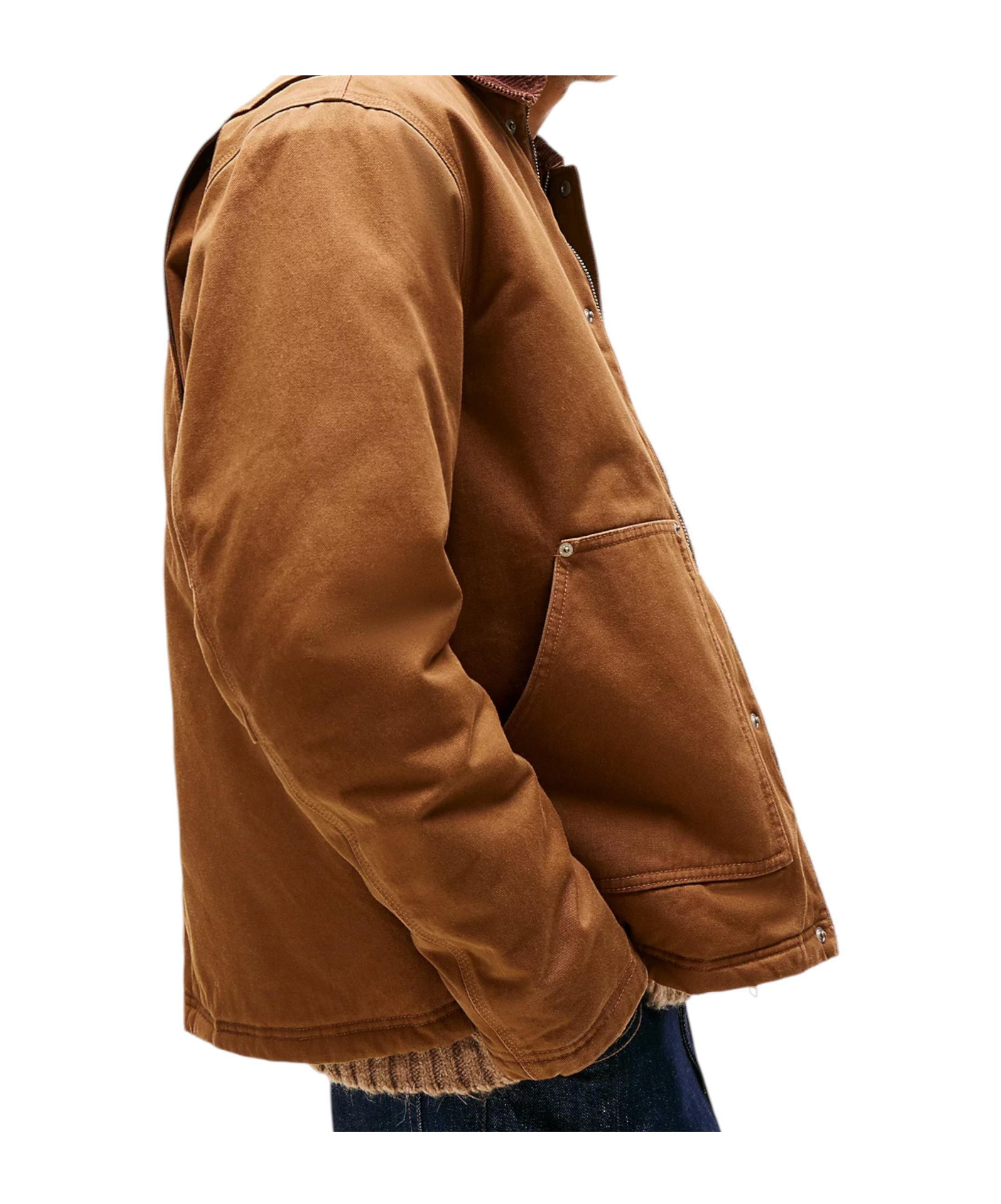 Tommy Hilfiger Teddy Lined Corduroy Collar Chore Jacket In Brown