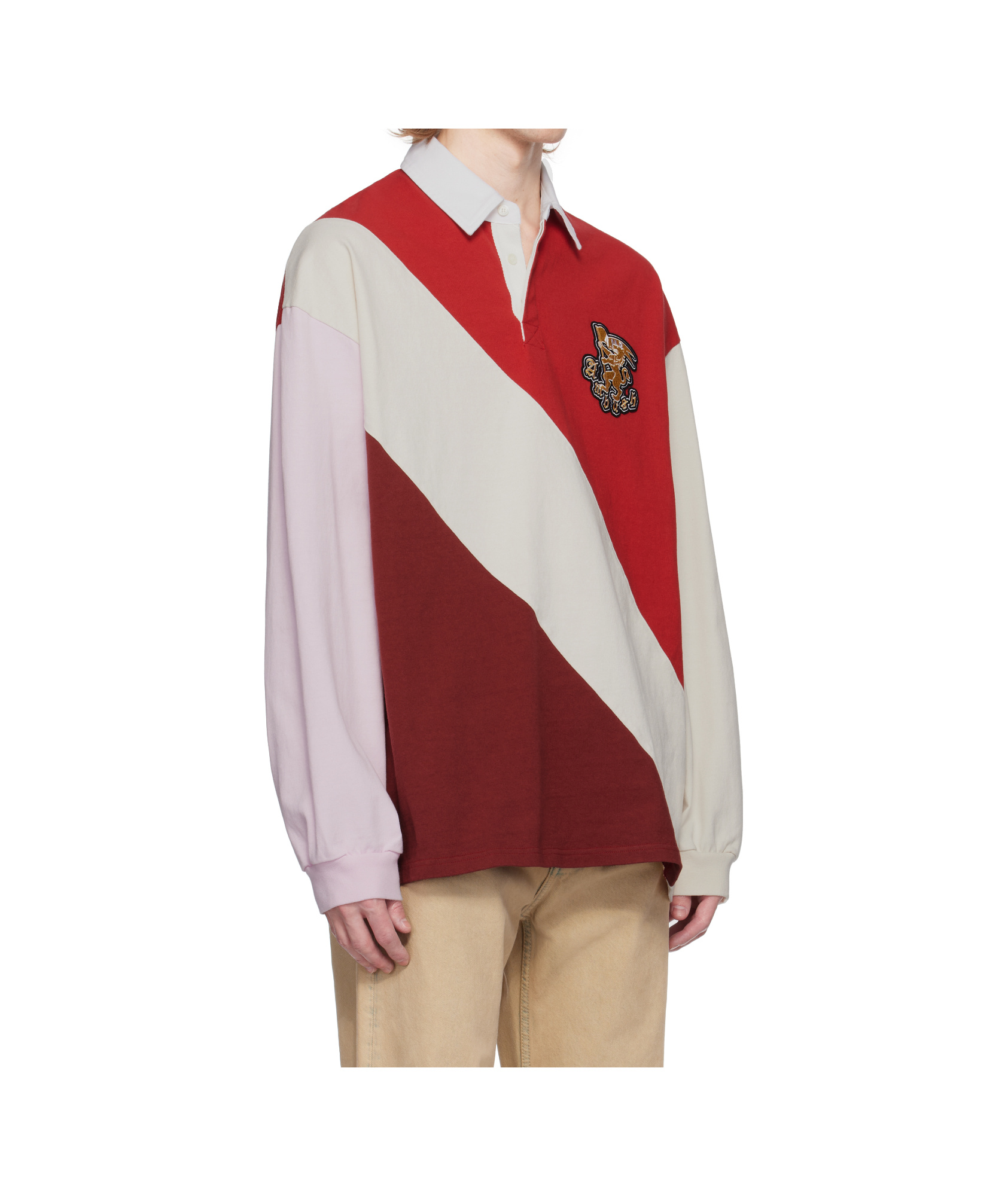 Ambush Multicolor Panelled Rugger Polo In Red