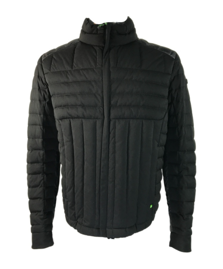 Hugo Boss Quilted Vertical Collar Down Jacket In Black