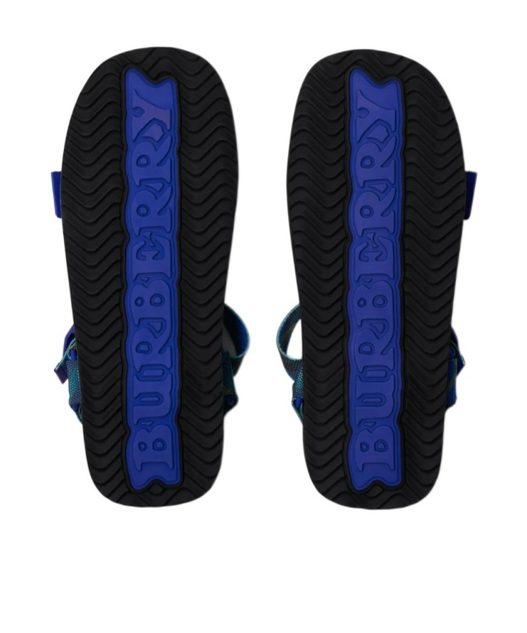 Burberry Thick Platform Sandals In Blue