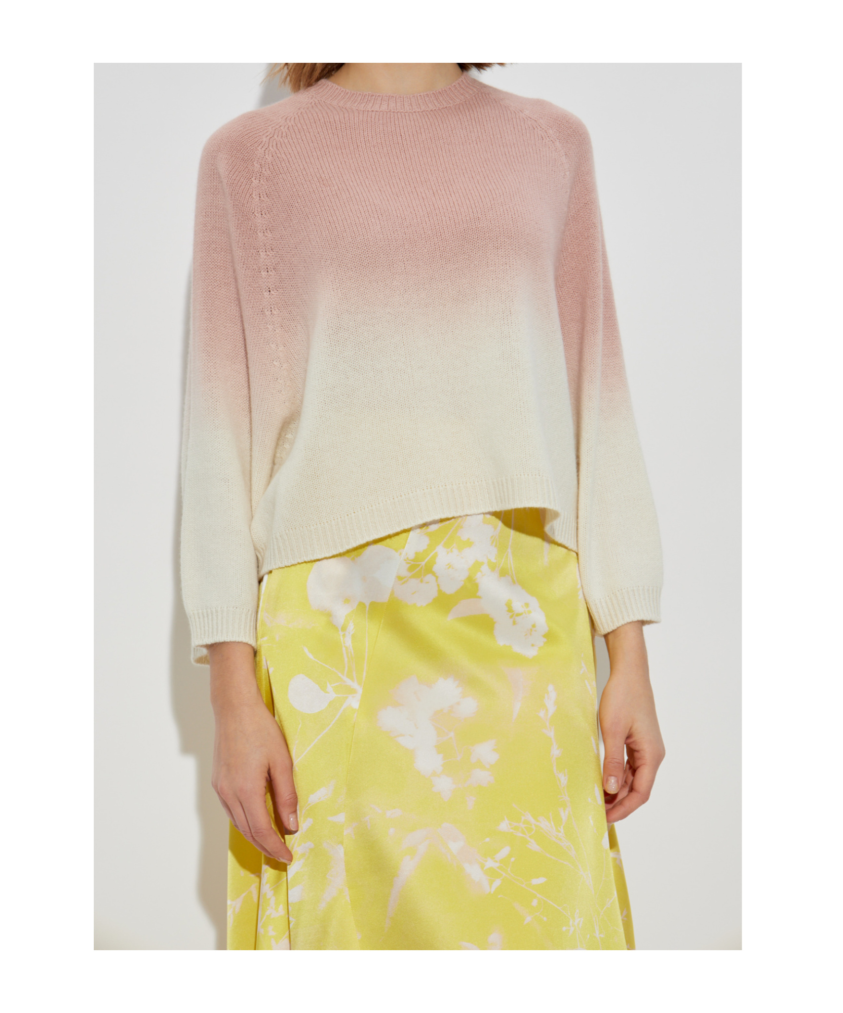Fabiana Filippi Long-sleeved Gradient Sweater In Nude