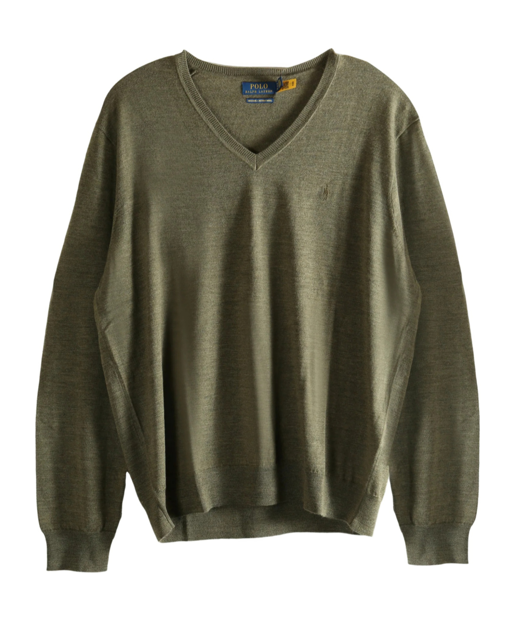 Polo Ralph Lauren Long Sleeve Merino V Neck Sweater In Green
