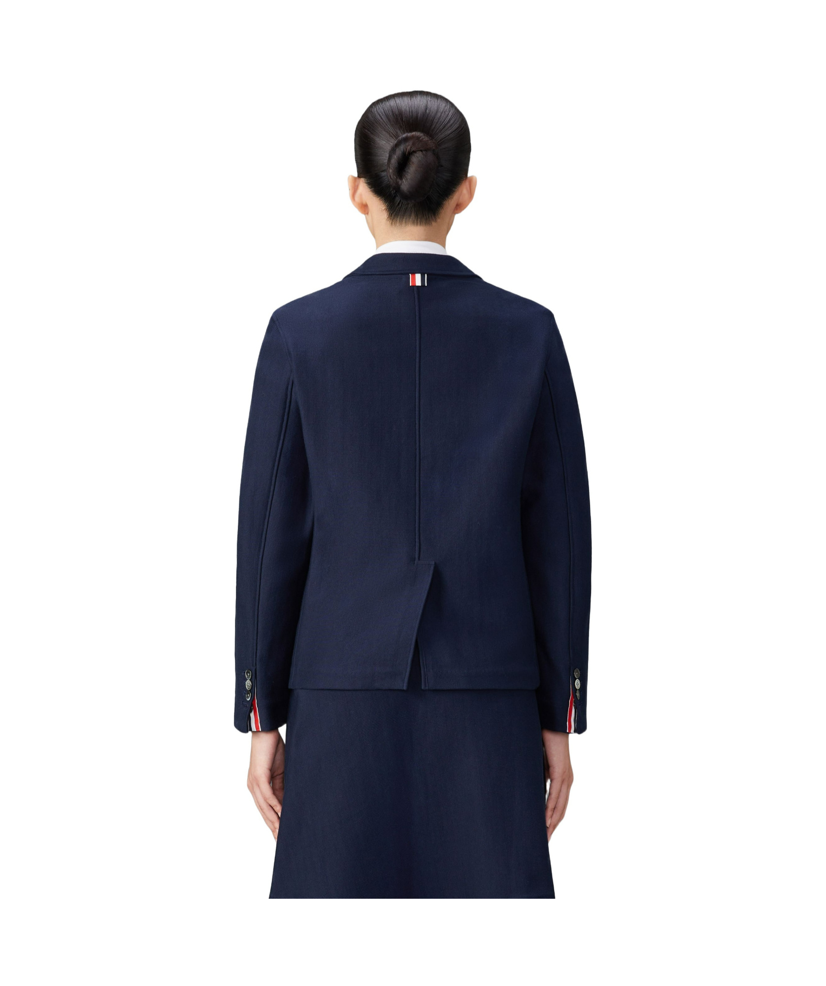 Thom Browne Twill Gold-button Blazer In Black