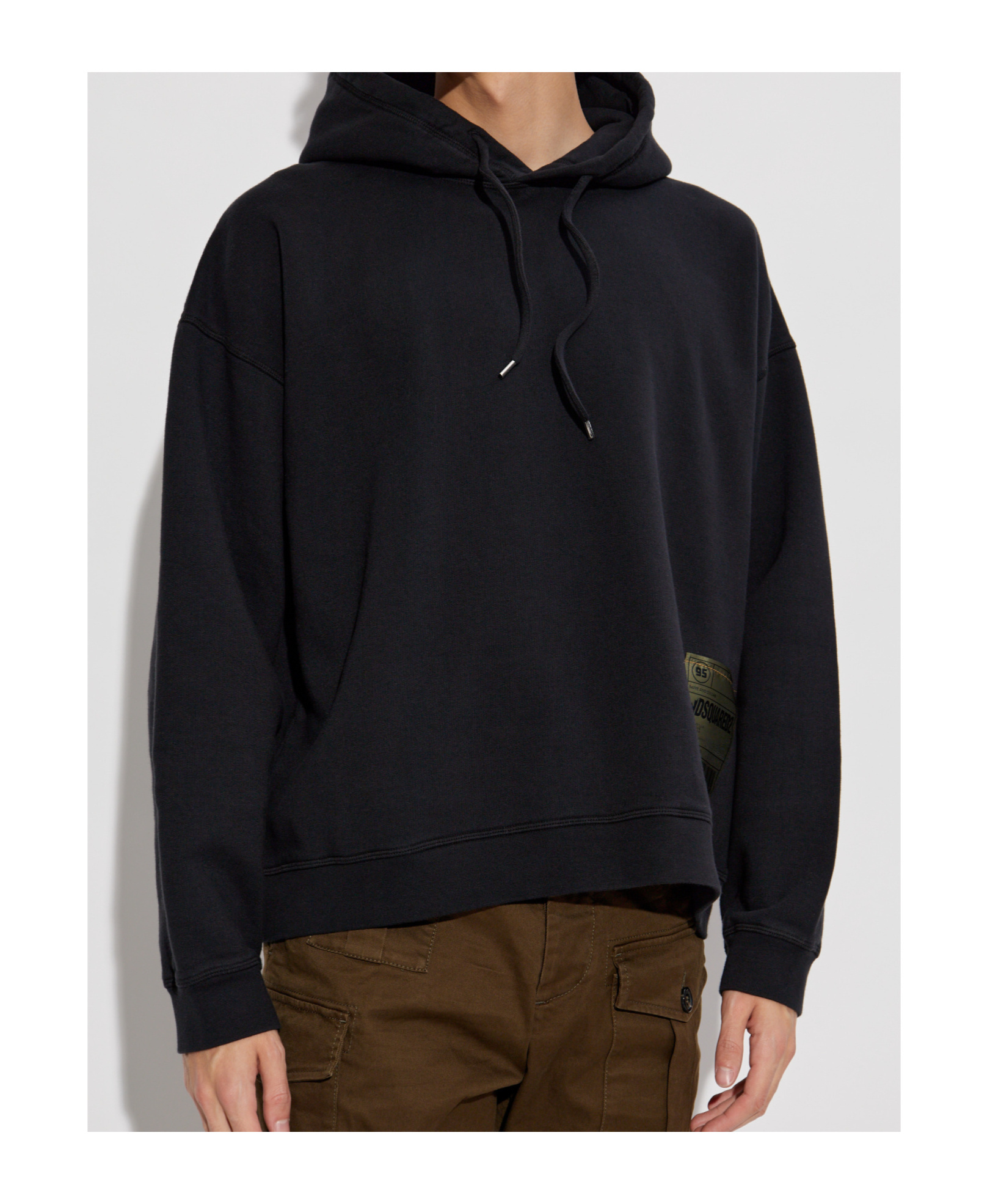 Dsquared2 Logo-patch Hoodie In Black
