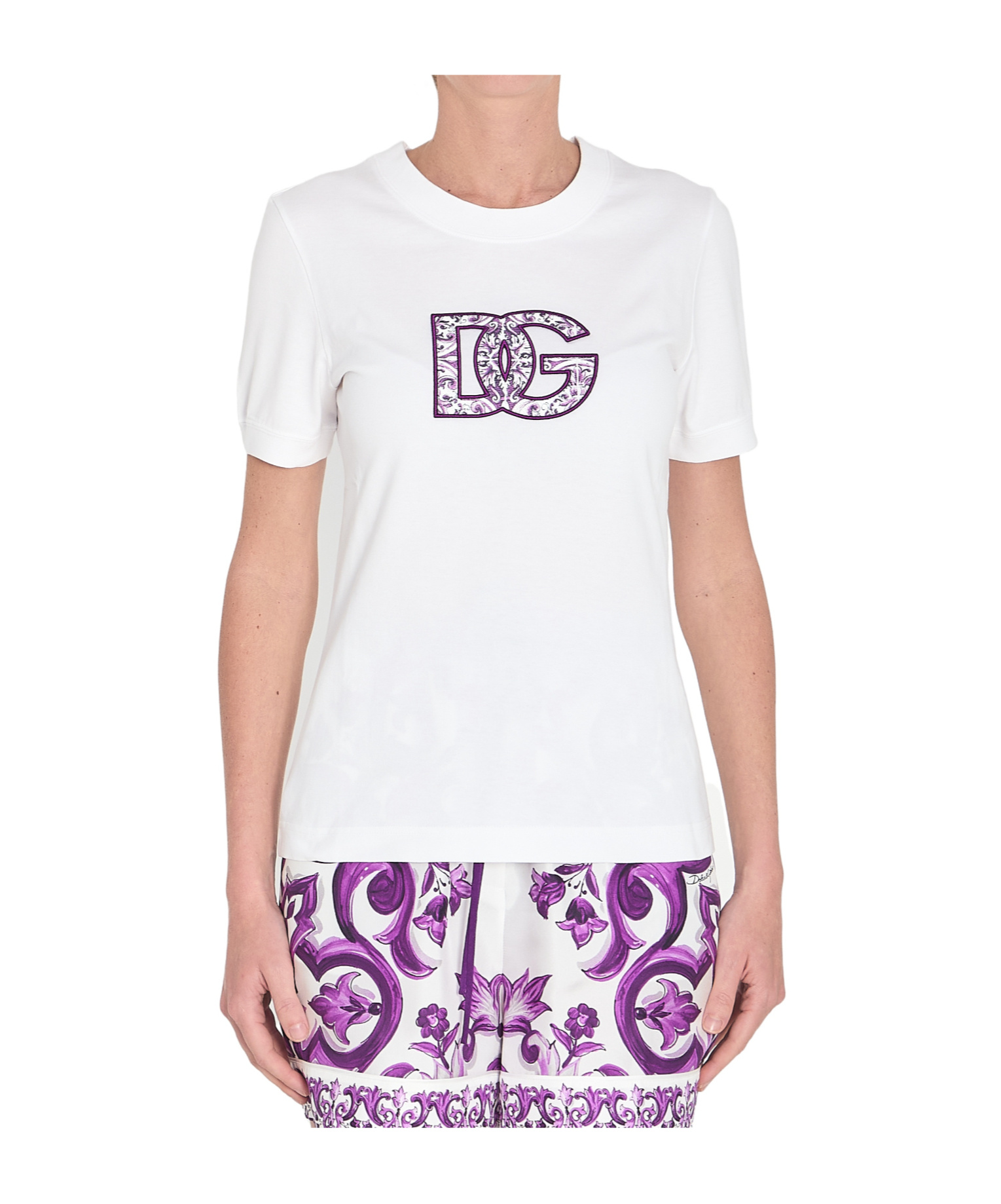 Dolce & Gabbana Majolica Print Dg Logo T-shirt