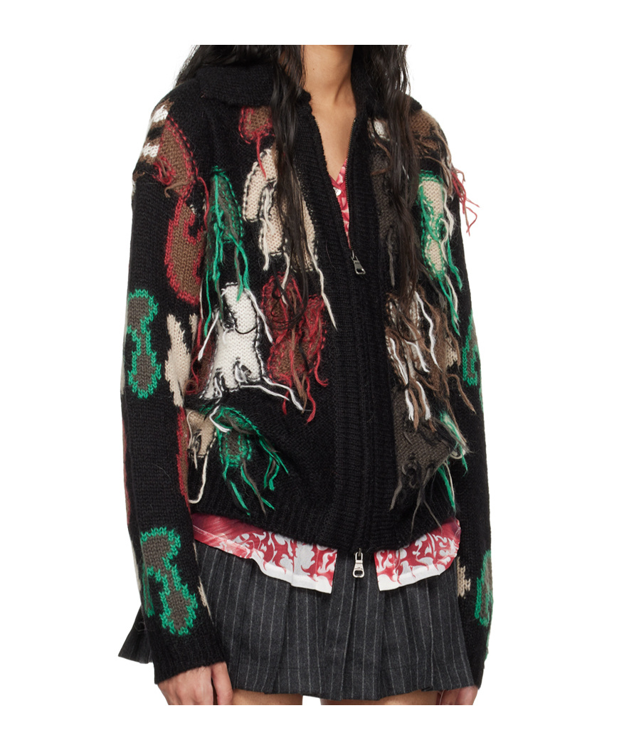 Andersson Bell Rainbow Intarsia Sweater In Black