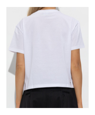 Emporio Armani Asv Jumper In Supima Jersey With Embossed Signature Logo Embroidery In White