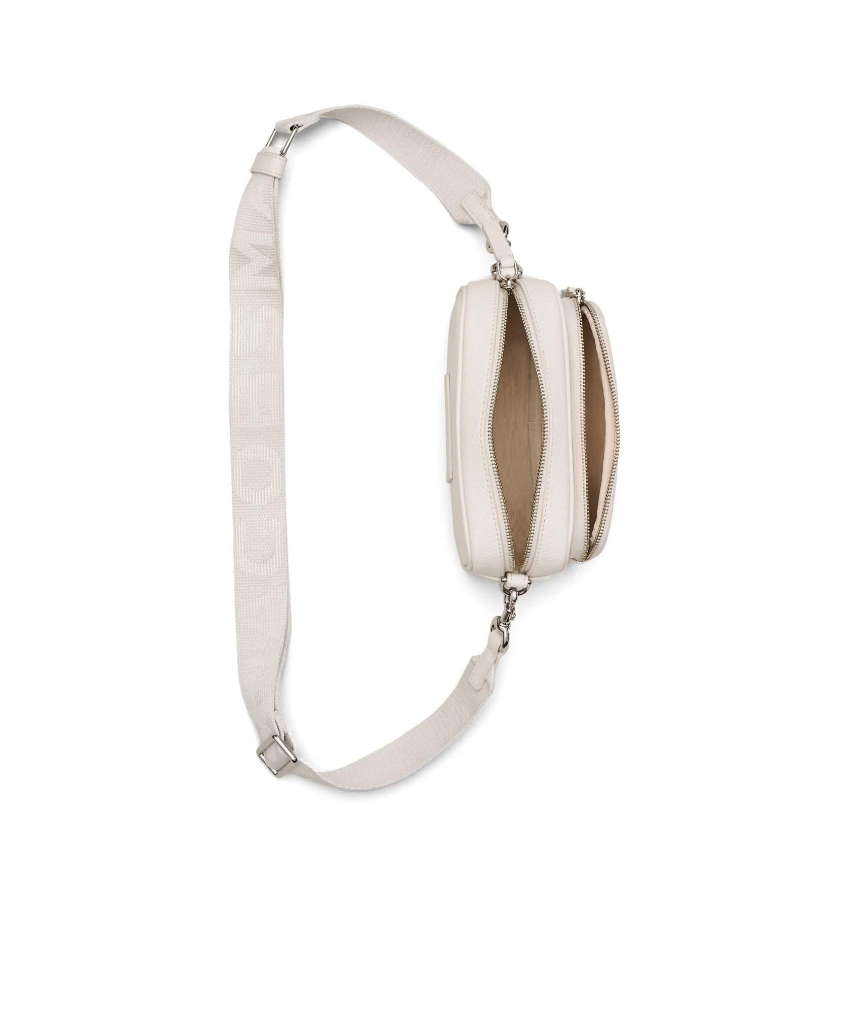 Marc Jacobs Bianco Leather Shoulder Bag With Adjustable Strap In White