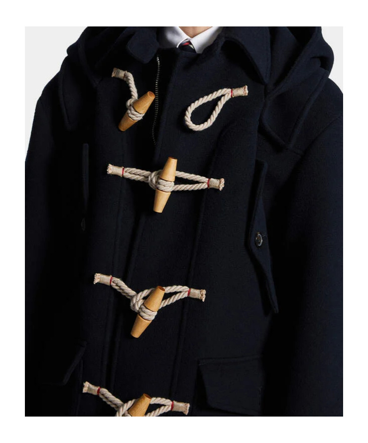 Dsquared2 Hooded Duffle Coat In Blue