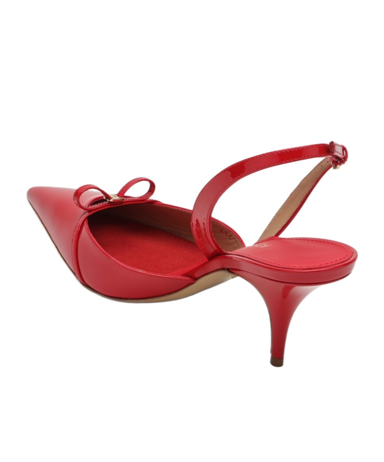 Ferragamo Pointed High-heeled Sandals In Red