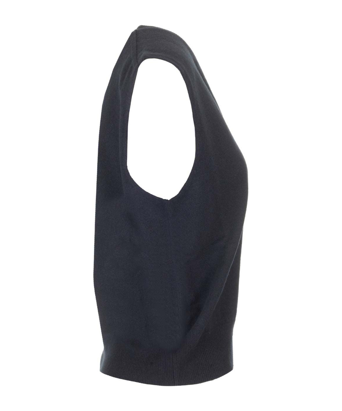 Maison Margiela V-neck Knitted Vest In Blue