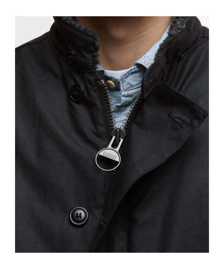Barbour Mayburn Waxed Jacket In Black