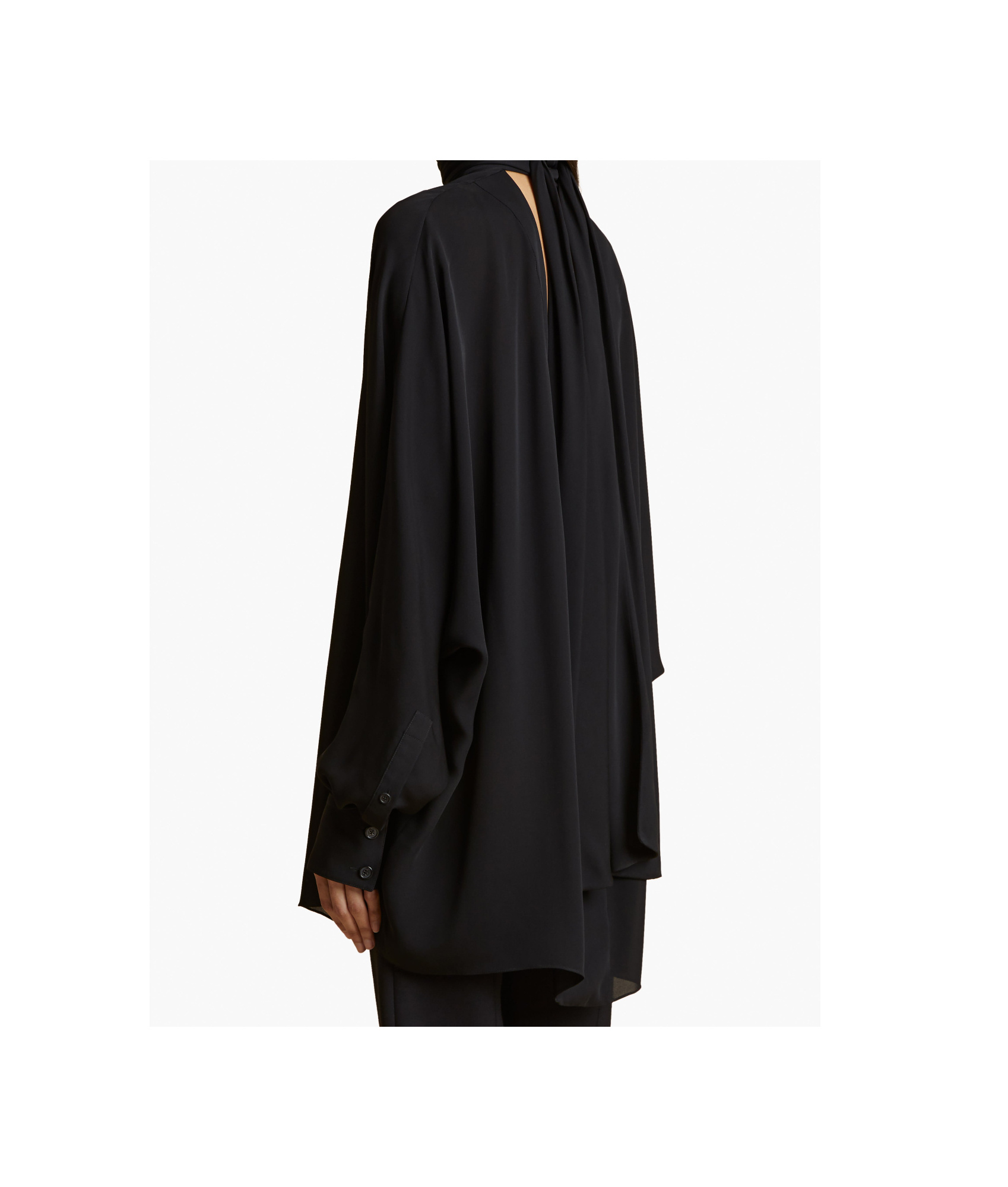 Khaite Bex Turtleneck Georgette Blouse In Black