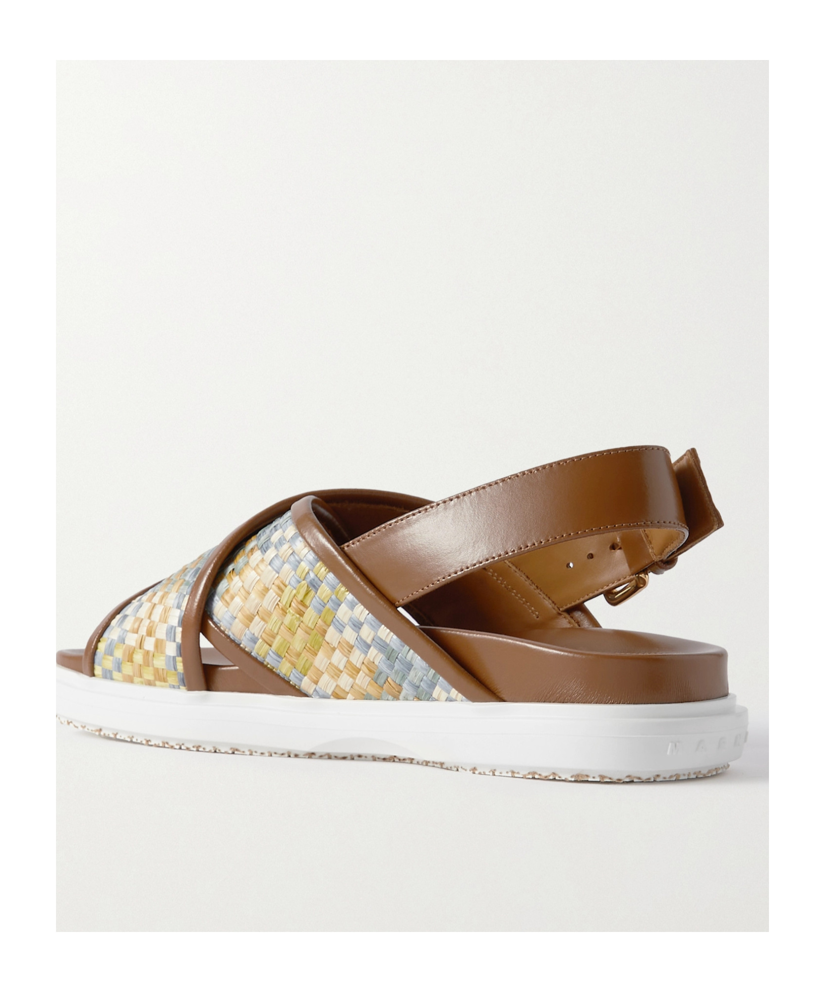 Marni Fussbet Interwoven Slingback Sandals In Multicolor