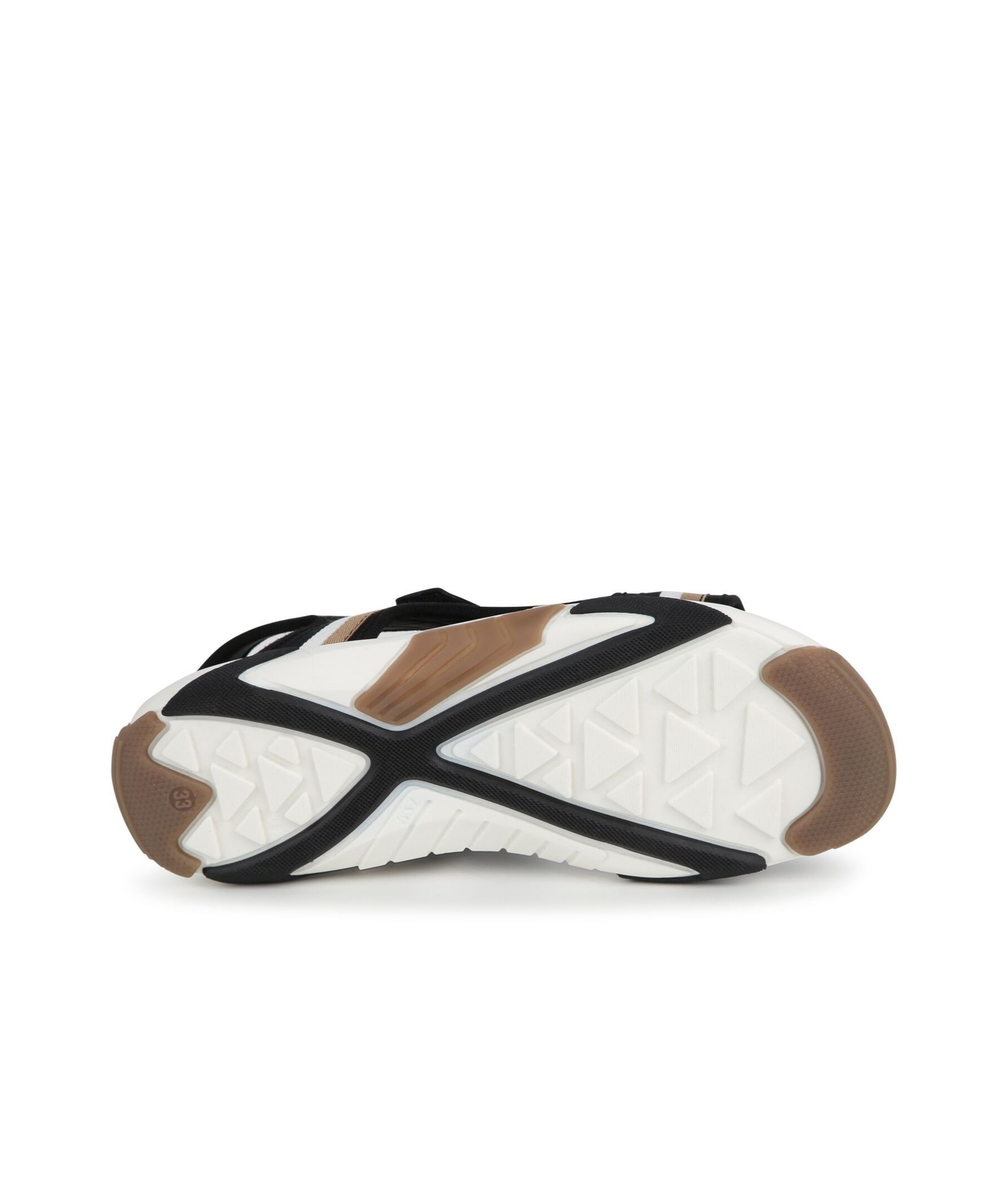 Hugo Boss Stripe-detail Touch-strap Sandals In Black