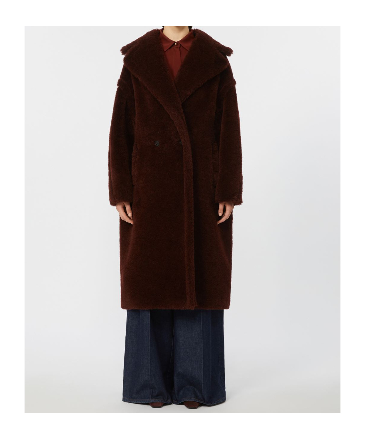Max Mara Teddy Bear Icon Coat In Alpaca And Wool In Multi