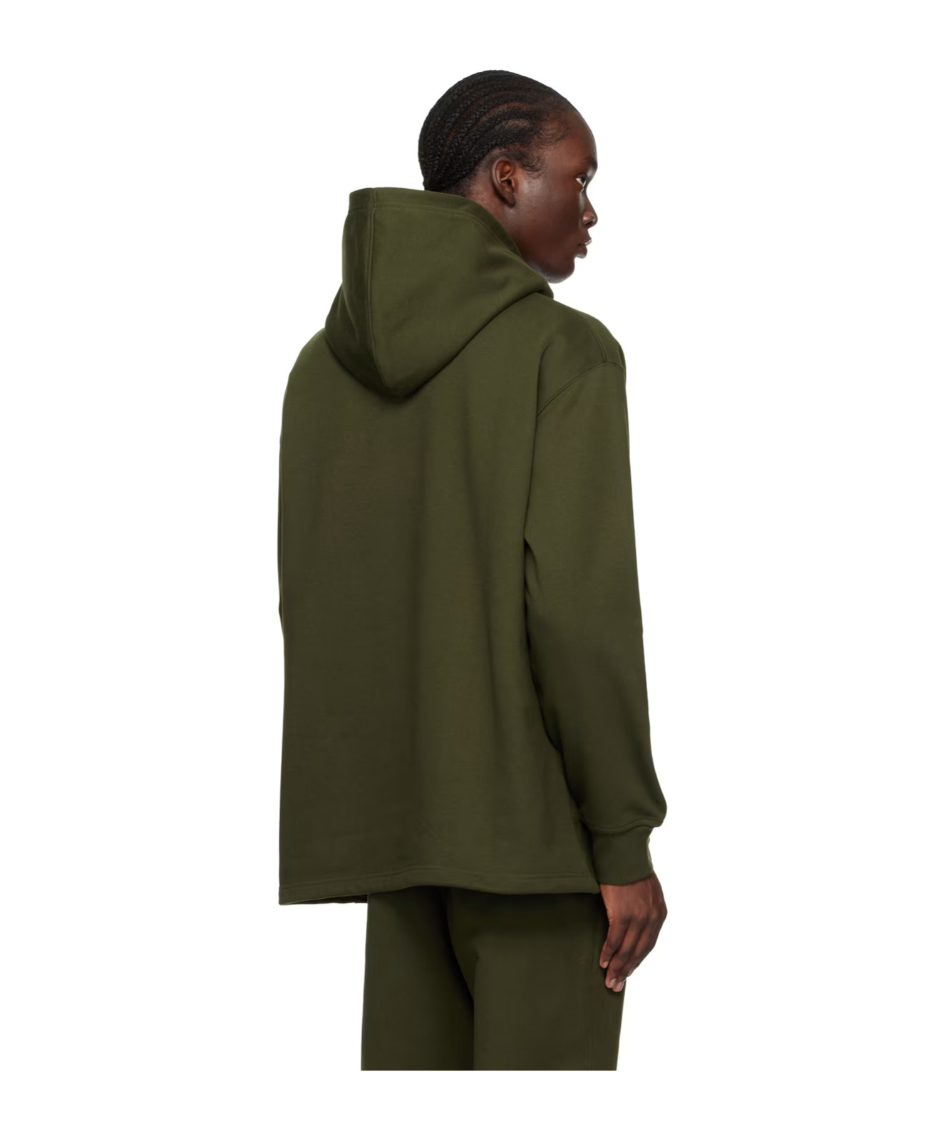 Y-3 Hooded Long-sleeved Hoodie In Green