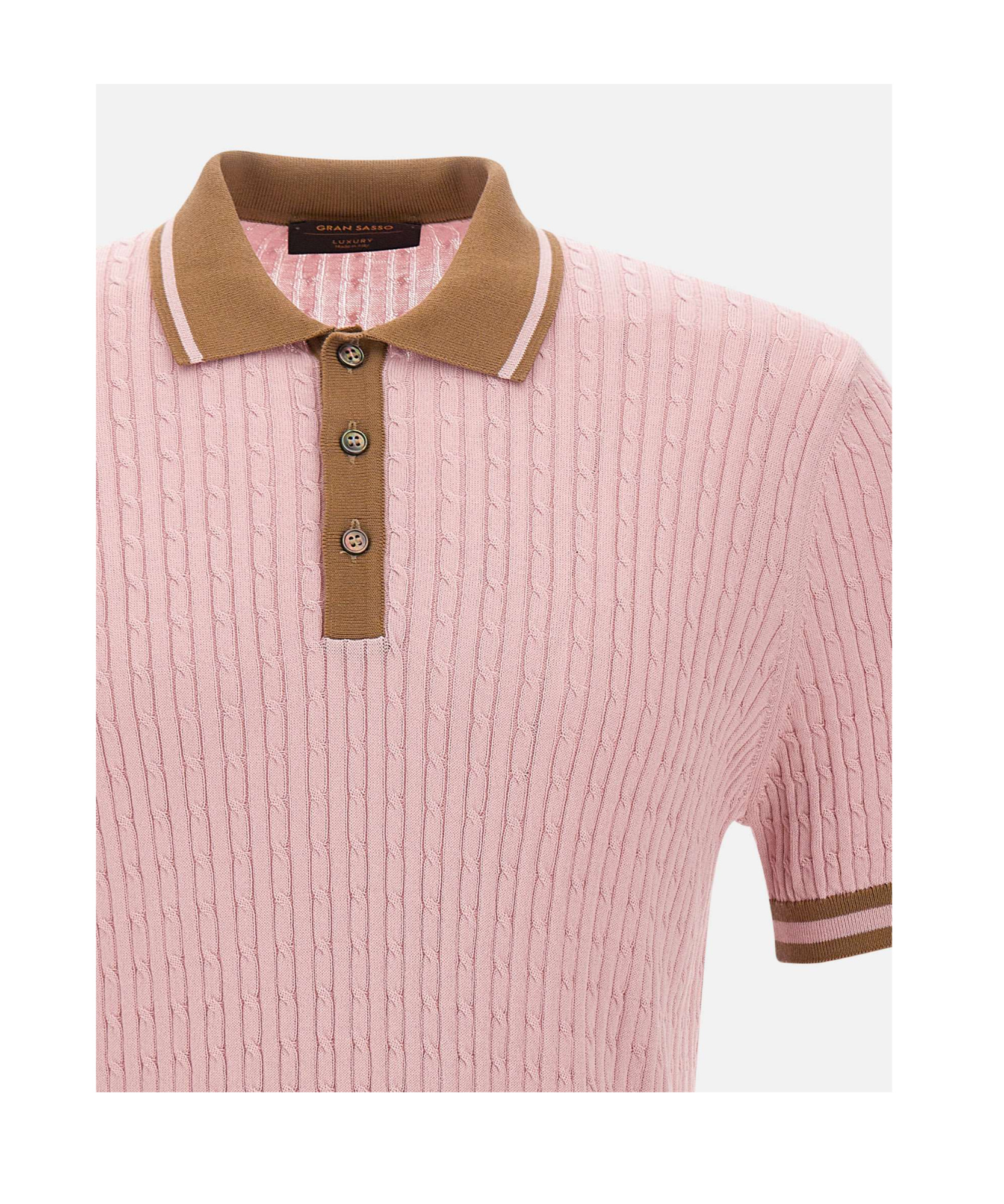 Gran Sasso Cable-knit Polo Shirt