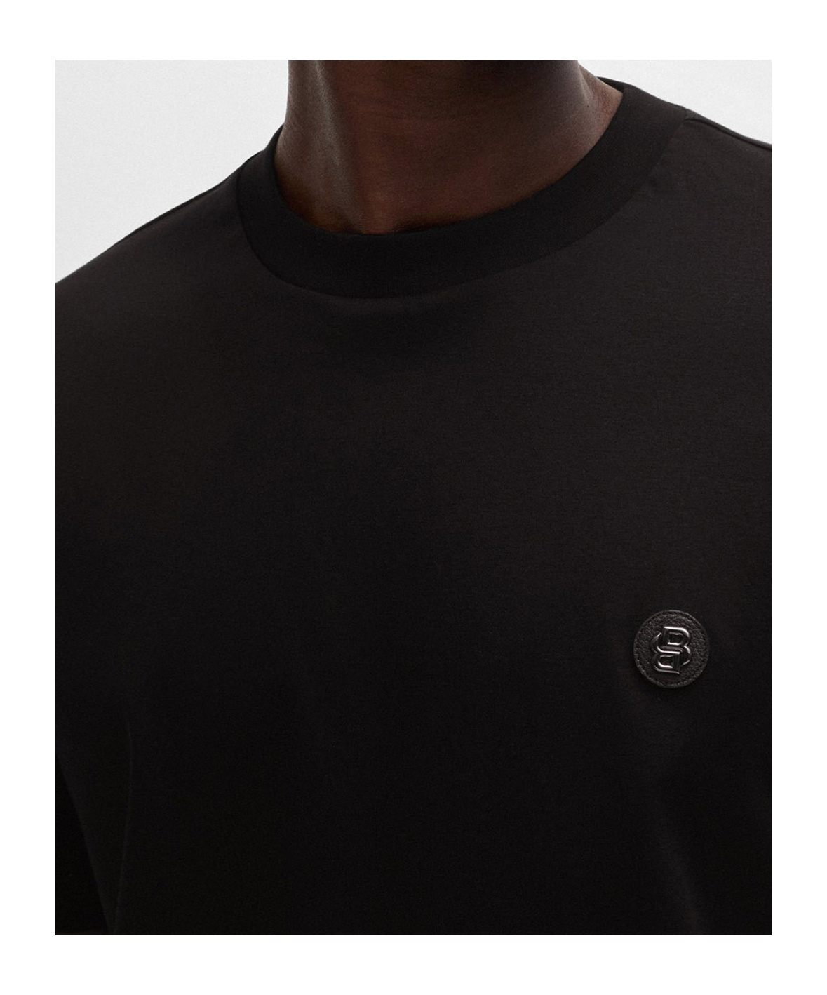 Hugo Boss Boss T Shirt With Double Monogram Patch In Black