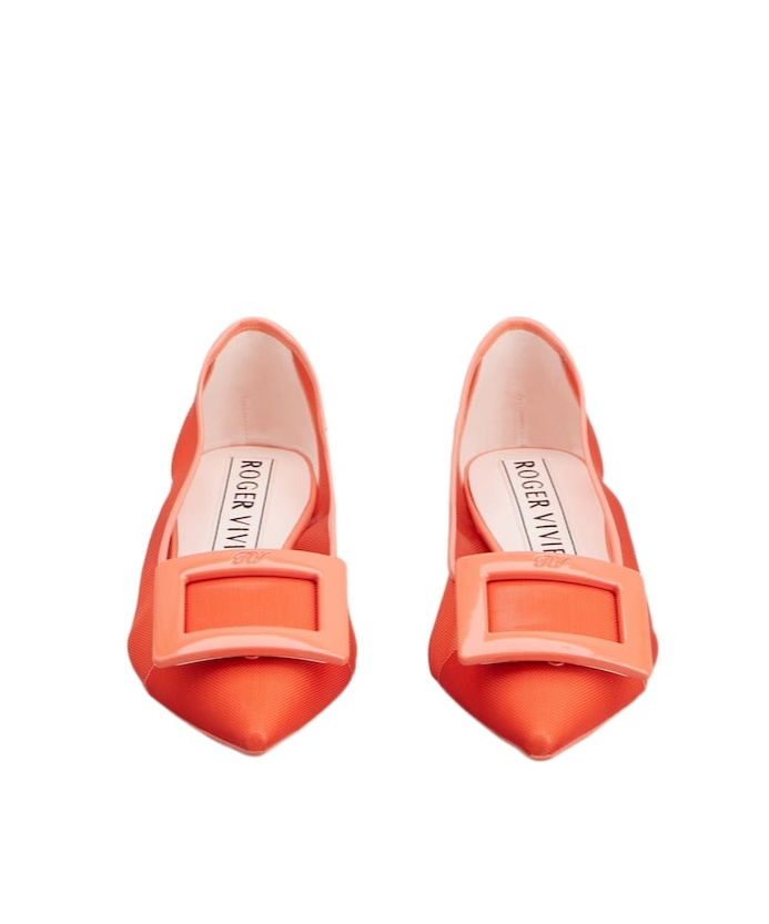 Roger Vivier Gommettine Ballerinas In Mesh Fabric In Pink