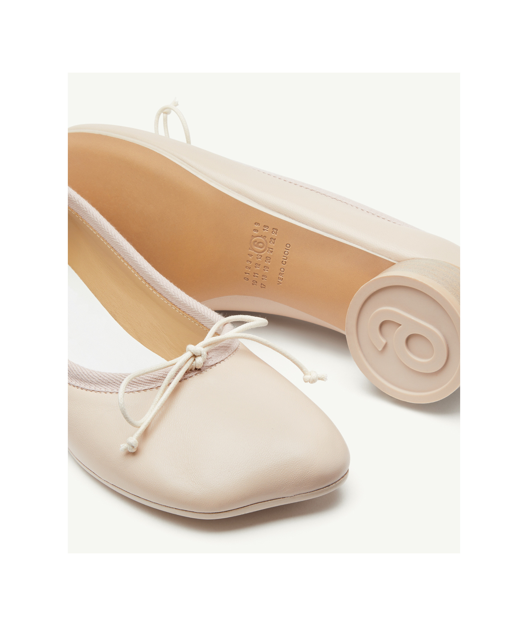 Mm6 Maison Margiela Anatomic Ballerinas In Nude