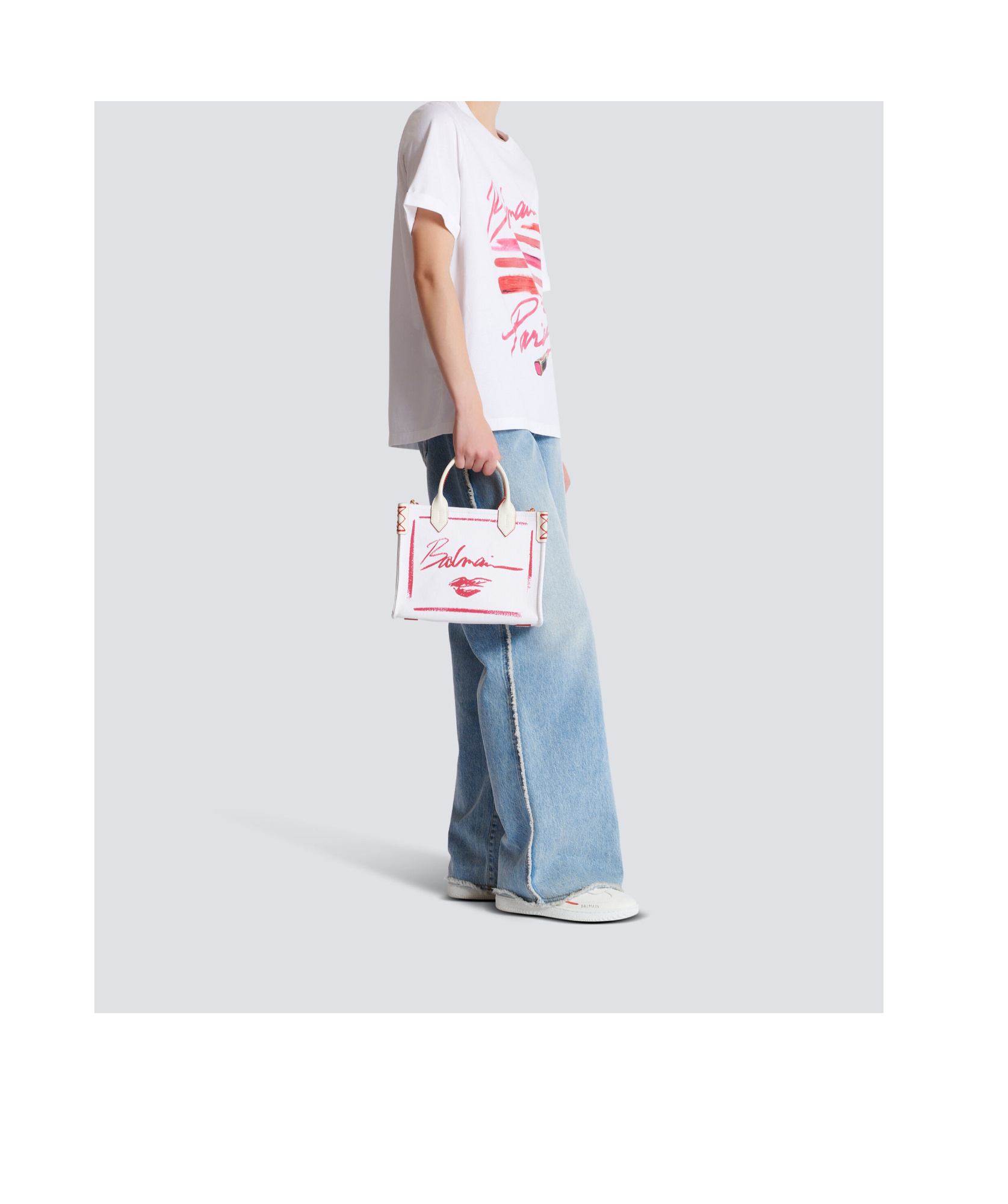 Balmain B-army Tote Bag In White