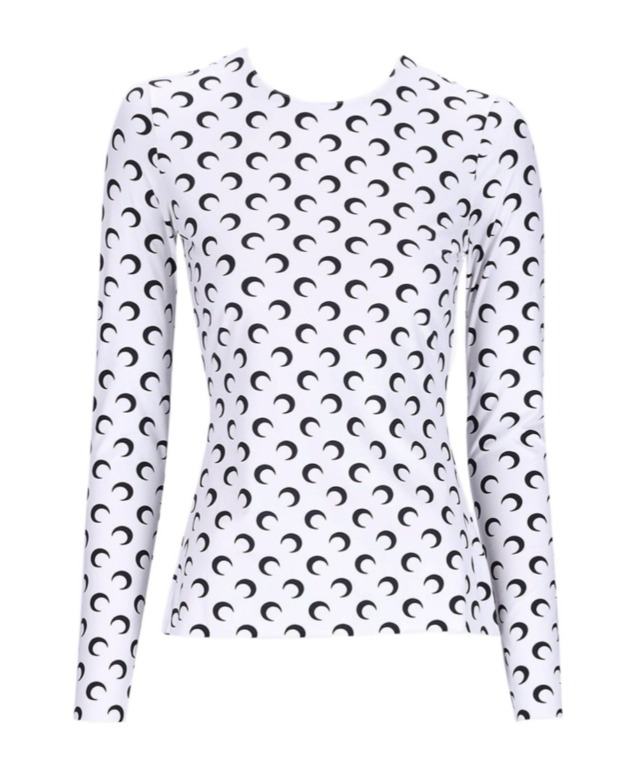 Marine Serre All-over Moon Printed Top In White