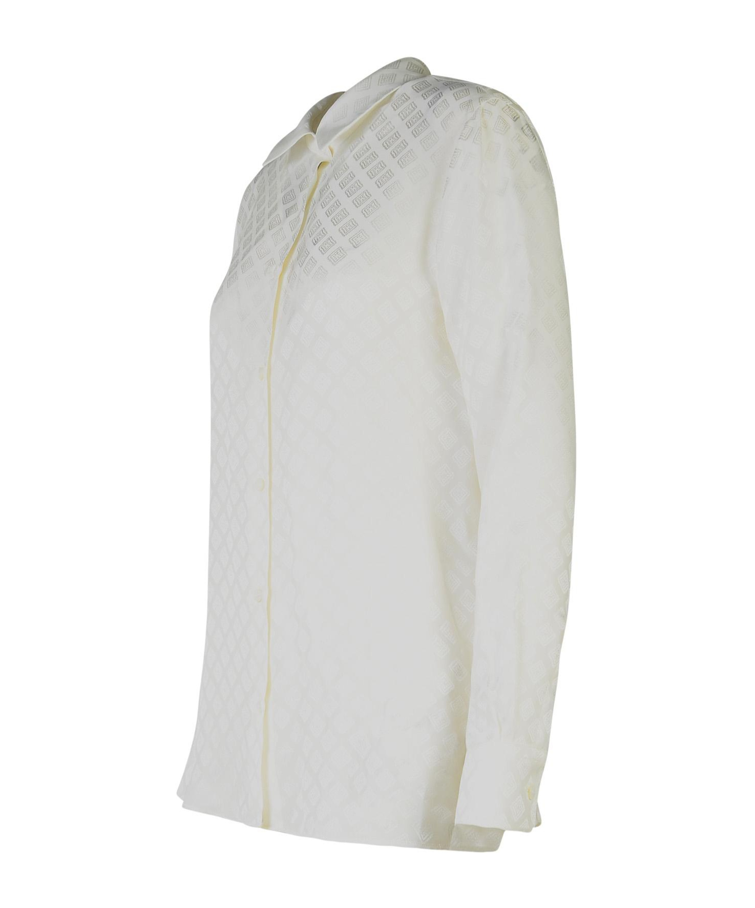 Etro Silk-blend White Shirt With Classic Collar In White