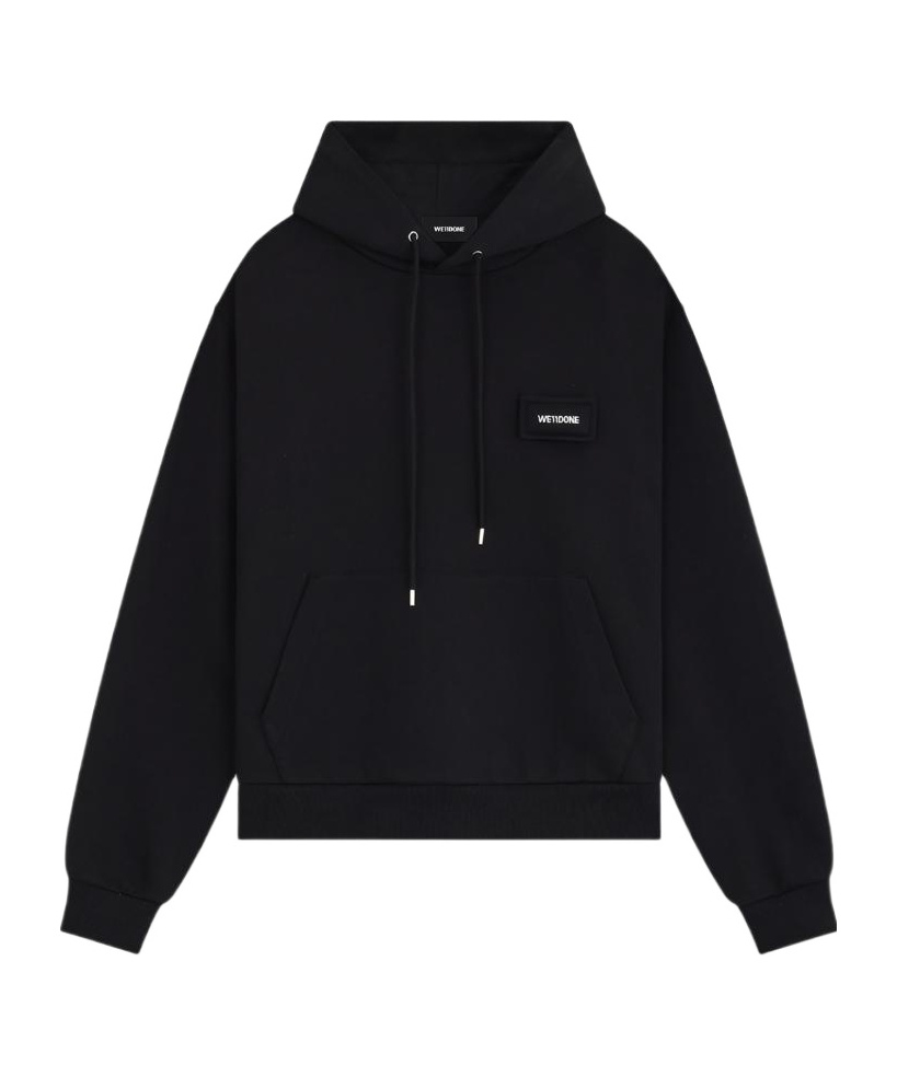 We11 Done Logo-appliqué Hoodie In Black