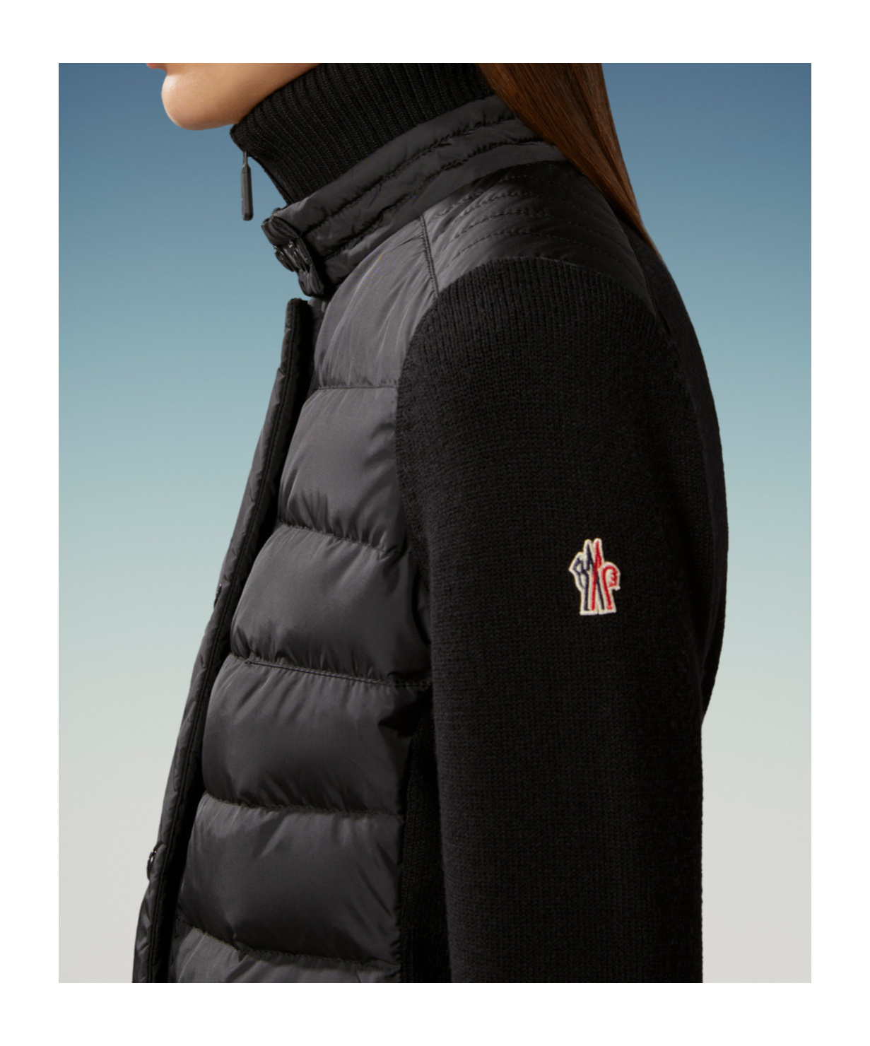 Moncler Logo-patch Padded-panel Jacket In Black