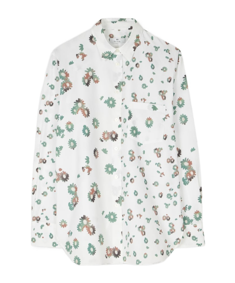 Ps By Paul Smith Ps Paul Smith Floral Print Cotton Shirt In White