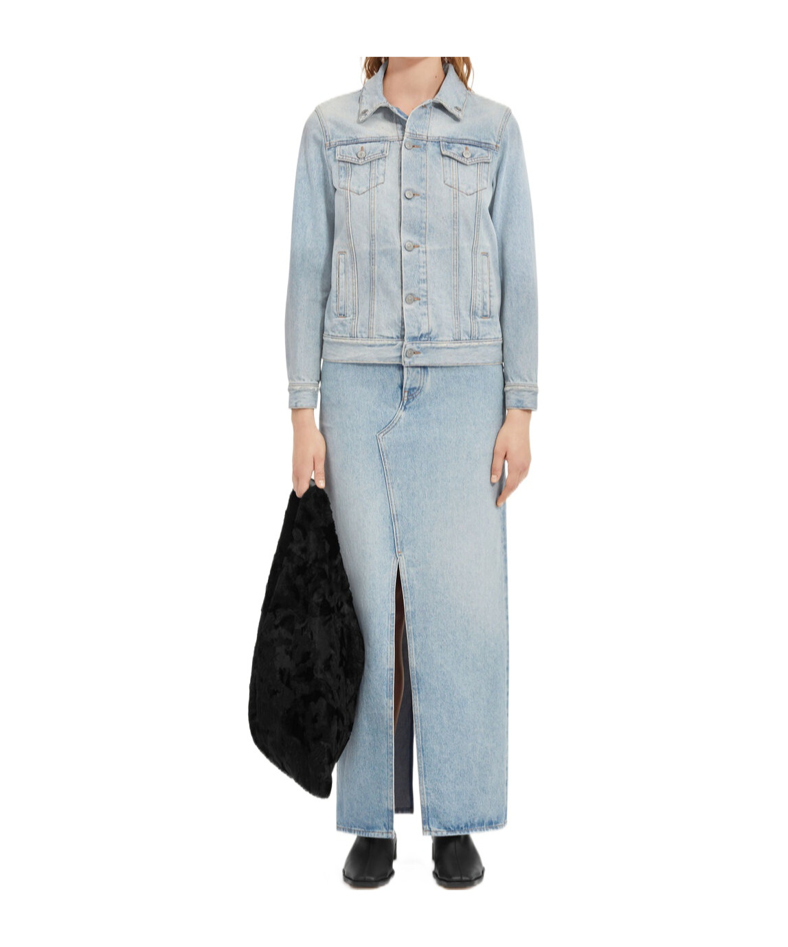 Mm6 Maison Margiela Distressed Denim Jacket In Gray