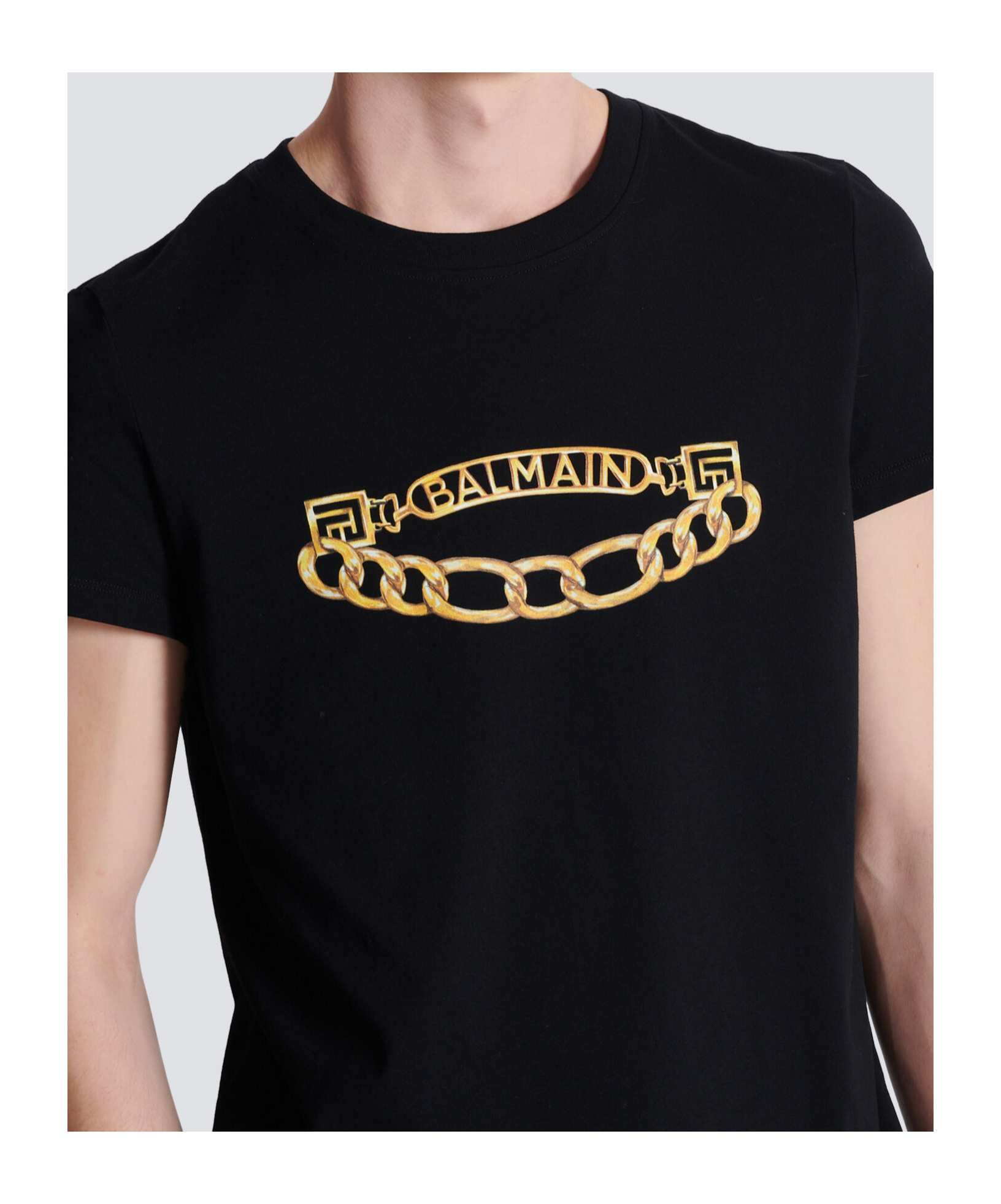 Shop Balmain Chaînes Logo Printed T-shirt