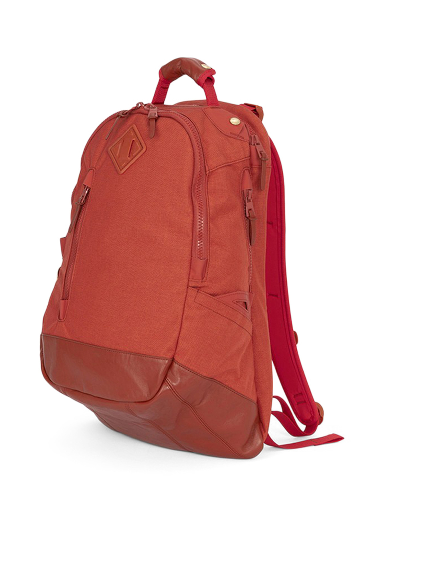Visvim Logo-patch Zip Backpack In Orange