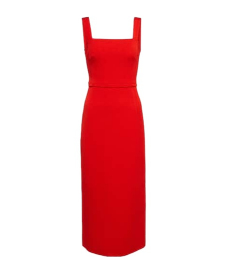Tory Burch Bodycon Faille Midi Dress In Red