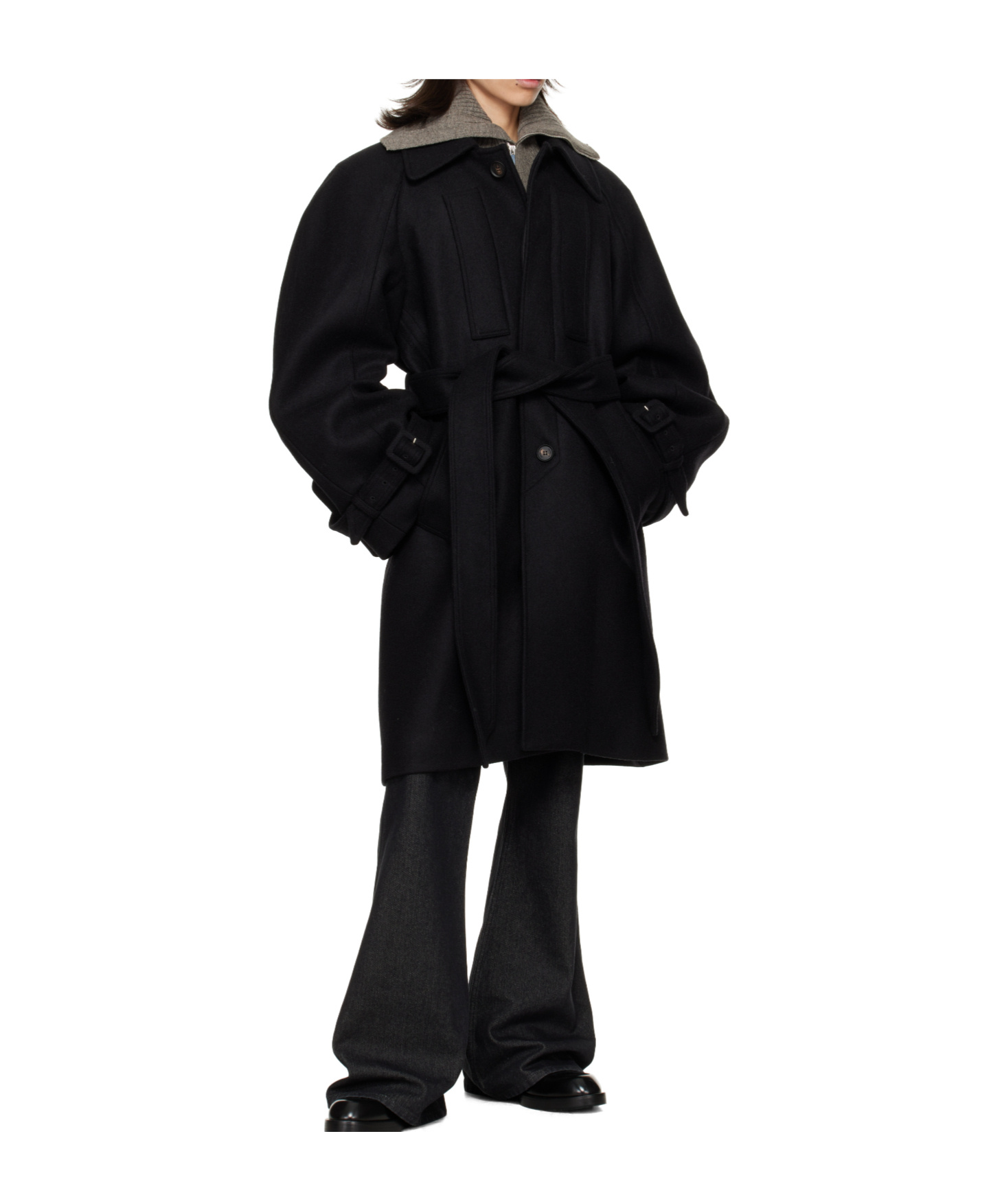 Egonlab Raglan Sleeve Coat In Black