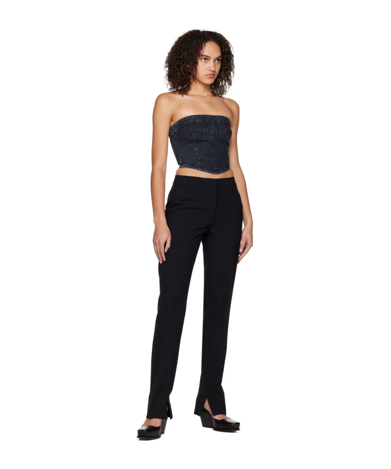 Stella Mccartney Asymmetrical Hem Corset In Black